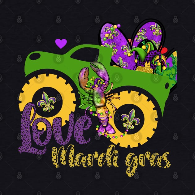 love mardi gras Toddler Boys heart by click2print